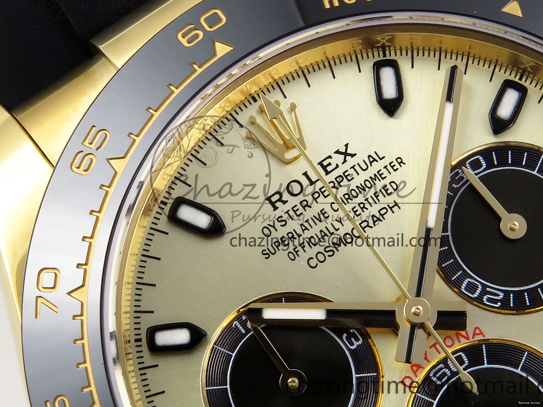 0420 DAYTONA 116518 APSF 1:1 BEST EDITION YG BLACK DIAL ON OYSTERFLEX RUBBER STRAP SH OnTrend 1784